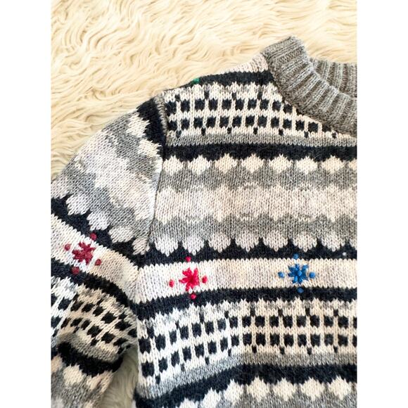 Hanna Andersson Fair Isle Sweater Christmas Holiday size 90 3T - Picture 2 of 7